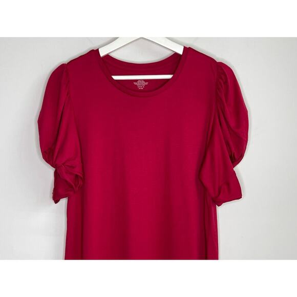 Summersalt The Luxe Pima Cotton Twist-Sleeve T-Shirt Dress Currant Women's M - Picture 5 of 11
